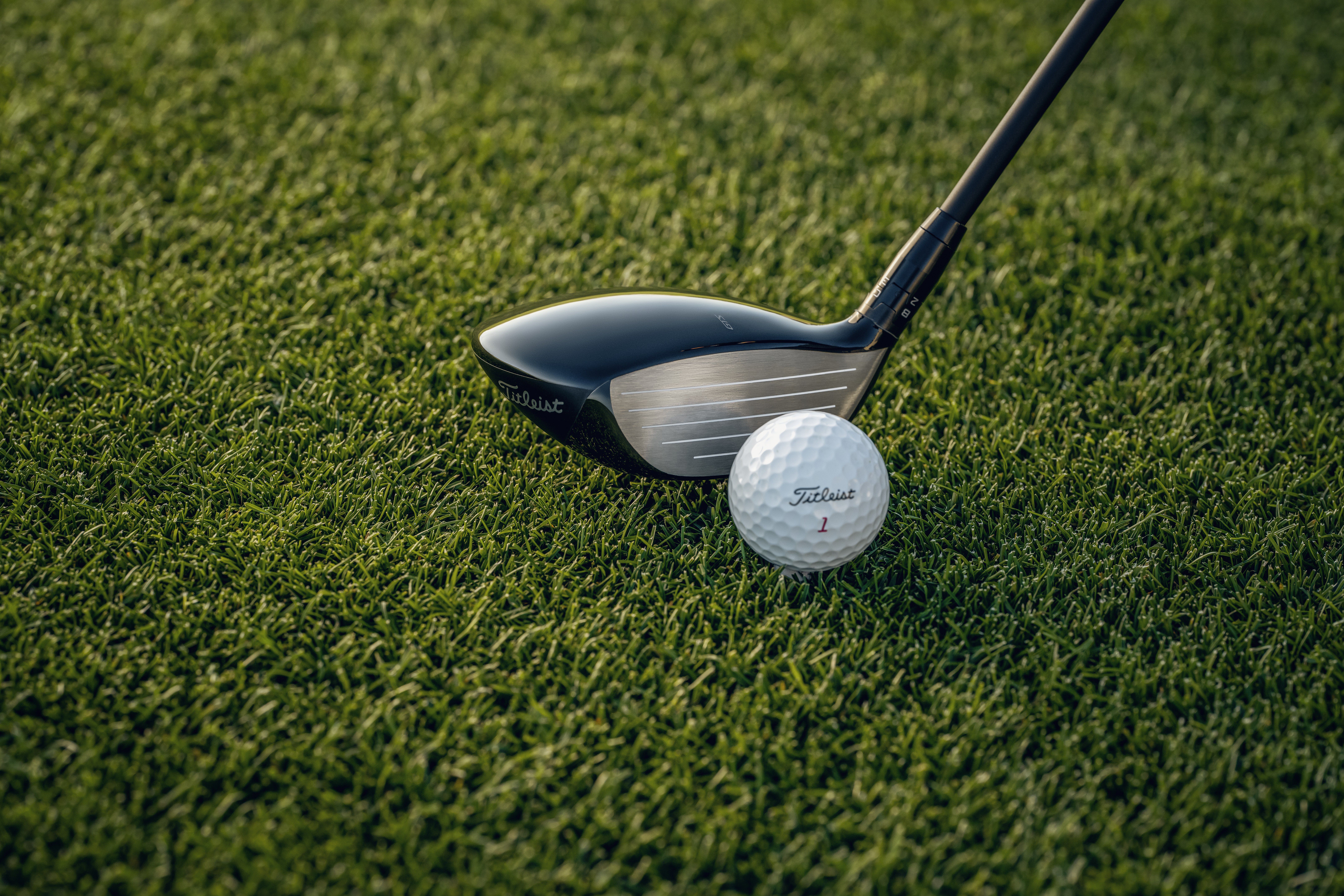 Titleist Fairway positioned to hit Titleist Golf Ball. 