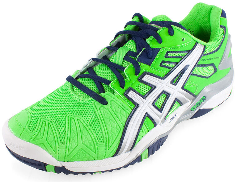 Asics Gel-Resolution 5 Men's Tennis Shoe - Neon Green/Navy | PGA TOUR ...