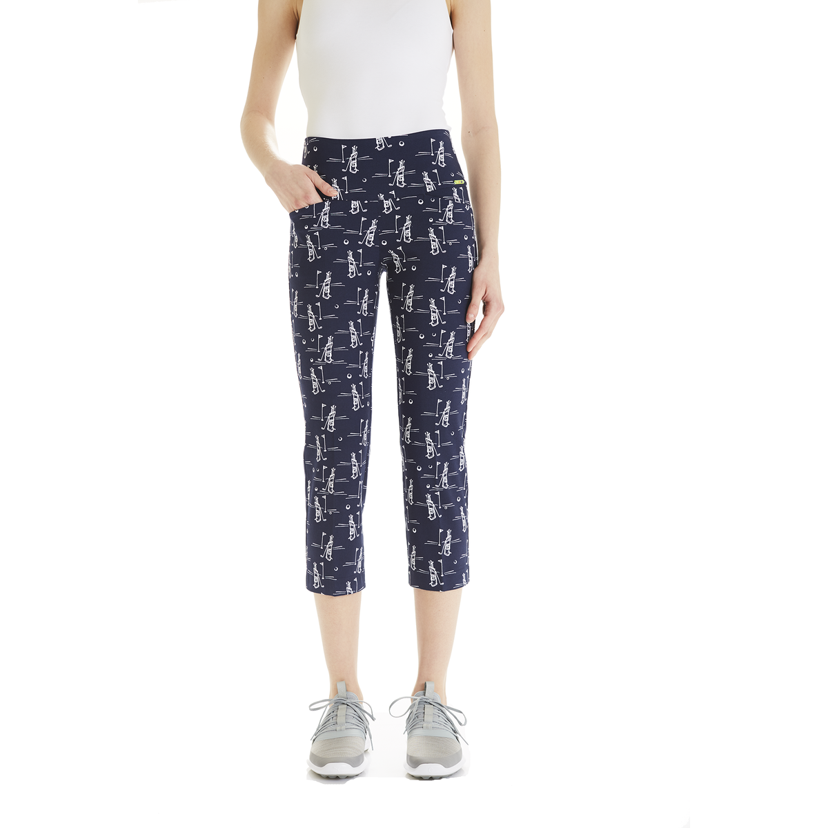 ladies white golf capri pants