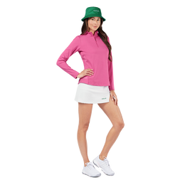 Solid Long Sleeve Quarter Zip Sleeveless Polo Shirt