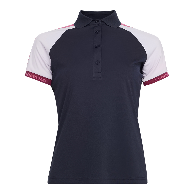 J Lindeberg Perinne Color Blocked Short Sleeve Polo Shirt | PGA TOUR ...