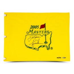 Tiger Woods &amp; Jack Nicklaus Dual Signed 2005 Masters Pin Flag