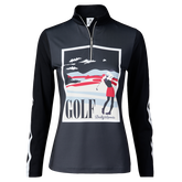 Alternate View 1 of Sportif Dot Collection: Britt Long Sleeve Quarter Zip Pull Over