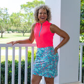 Mint Julep Collection: Floral Print Long Scalloped 16.5&quot; Skort