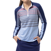 Alternate View 2 of SolCool Draper Print Quarter Zip Pullover