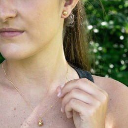 Gold Tennis Charm Necklace &amp; Earrings Gift Set