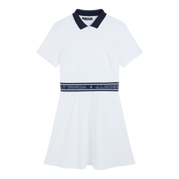 Nelly Korda Jacquard Collar Short Sleeve Dress