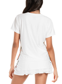 Alternate View 2 of High-Low Royale Stripe Short Sleeve Top