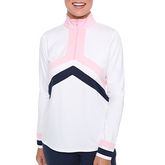 Tin Cup Collection: Birdie Ponte Colorblock Quarter Zip Pull Over
