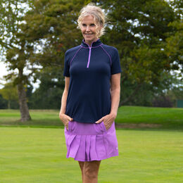 Colorblock Short Sleeve Quarter Zip Top