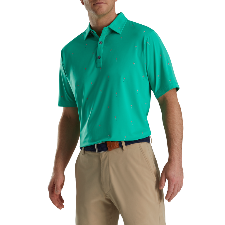FootJoy 18 Holes Print Lisle Self Collar Polo PGA TOUR Superstore