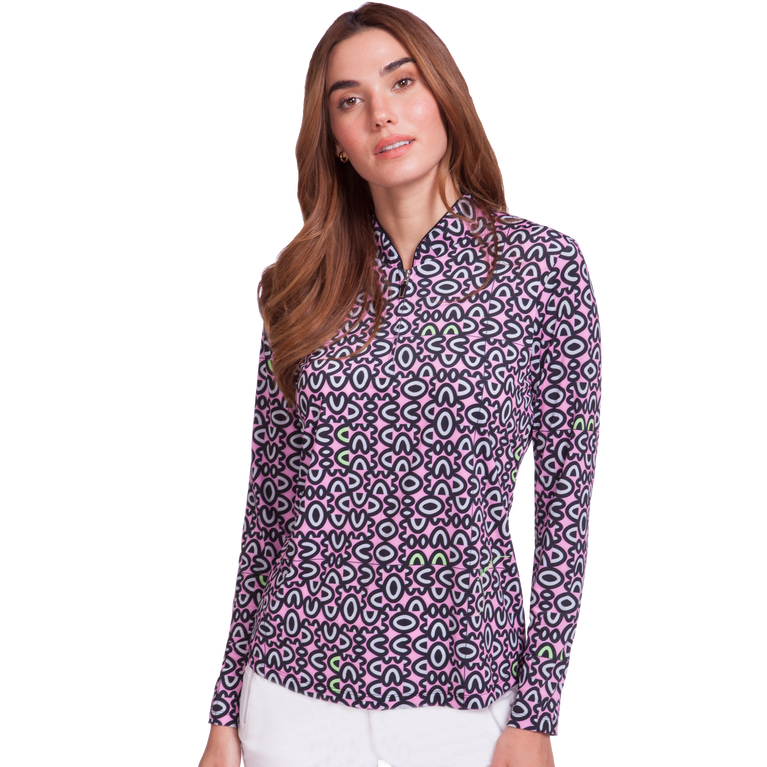 Sunsense Party Print 1/4 Zip Pull Over