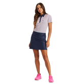Alternate View 2 of Perforated Striped Short Sleeve Polo Shirt
