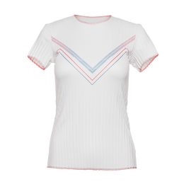 Pleated Short Sleeve Crew Neck Top