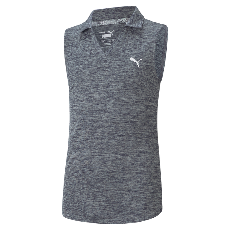PUMA Junior Girls Heather Sleeveless Golf Polo PGA TOUR Superstore