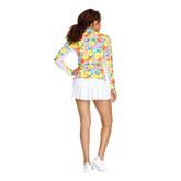 Alternate View 9 of Fun in the Sun Floral Star Burst Quarter Zip Pull Over