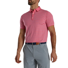 Athletic Fit Multi-Stripe Lisle Self Collar Polo