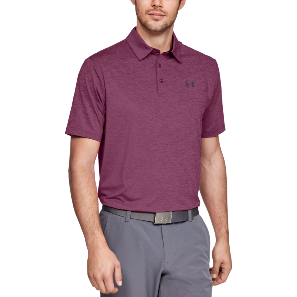 purple under armour golf shirt