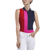 Colorblock Sleeveless Polo Shirt