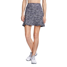 Ruffled Hem Leaf Print 18&quot; Skort