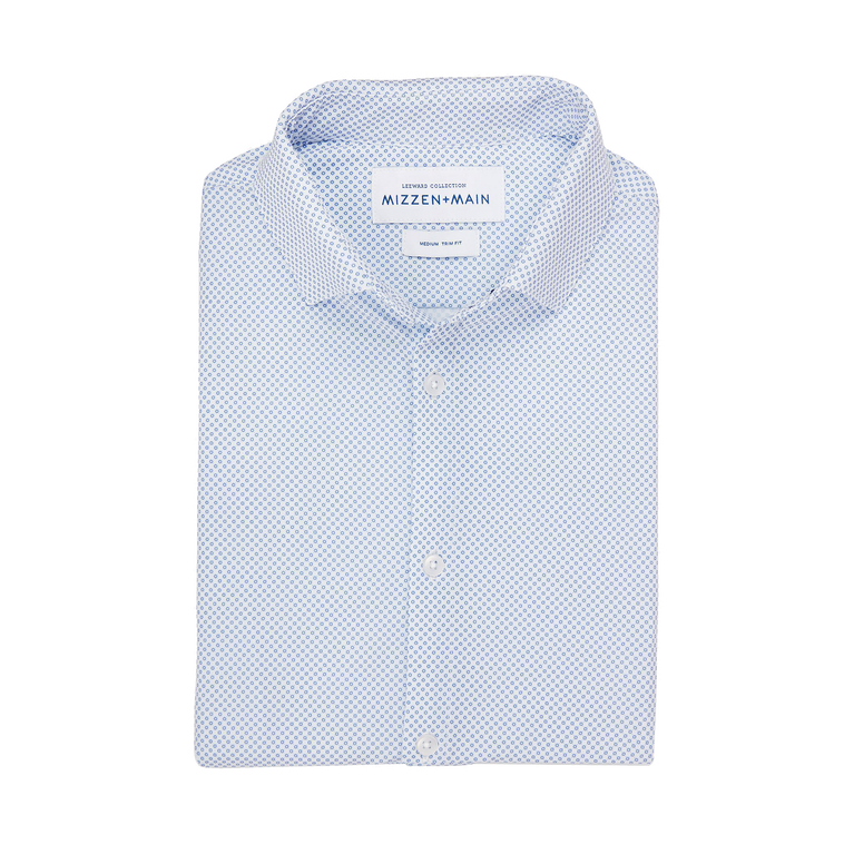 Mizzen & Main Chandler Blue Print Long Sleeve ButtonDown PGA TOUR