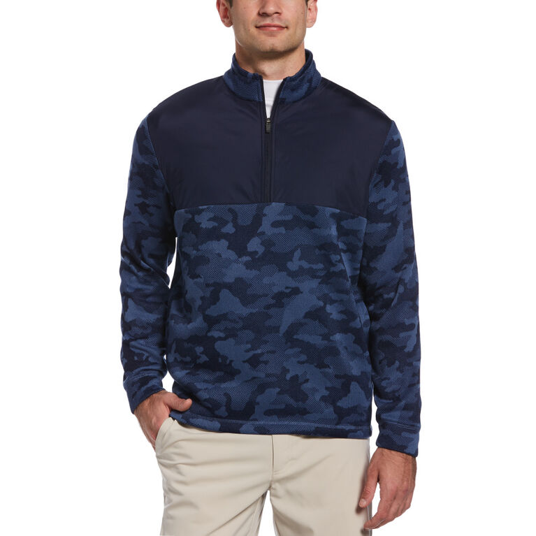 Camo Fleece Quarter-Zip Golf Jacket