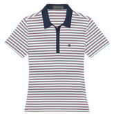Alternate View 5 of Perforated Striped Short Sleeve Polo Shirt