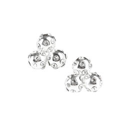 Par 3 Silver &amp; Clear Crystal Golf Ball Cluster Earrings