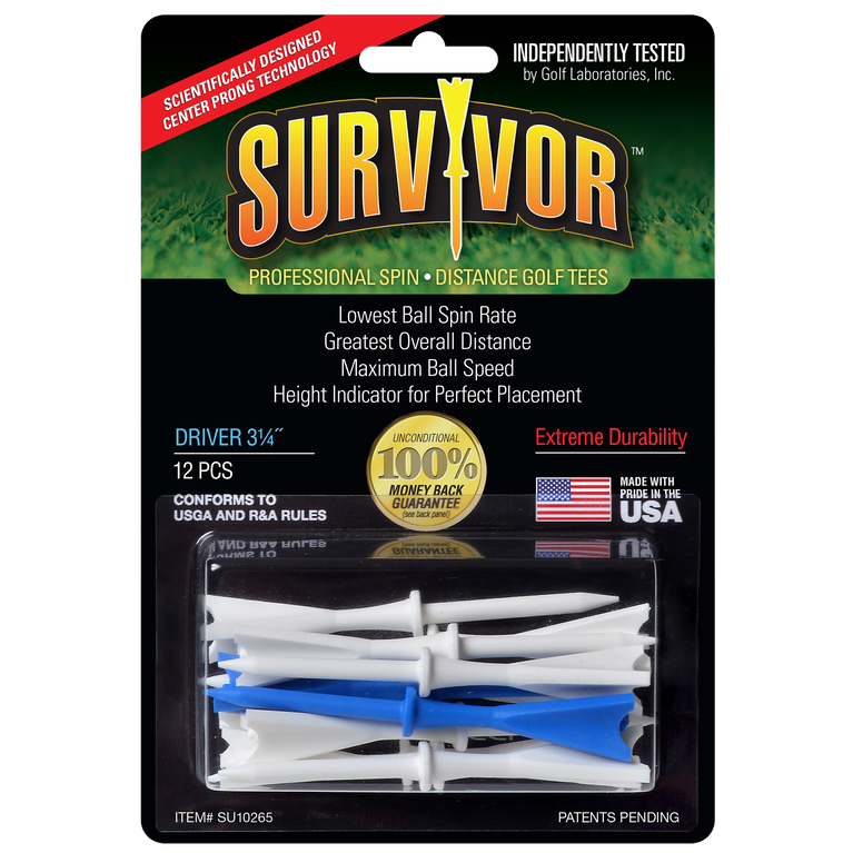 Survivor 3-1/4&quot; Tees 12-Pack