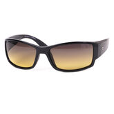 LX2 Crystal Black Sports Wrap Sunglasses