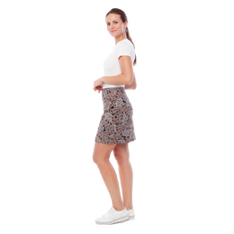 Pull-On Black Camel Floral 16&quot; Skort