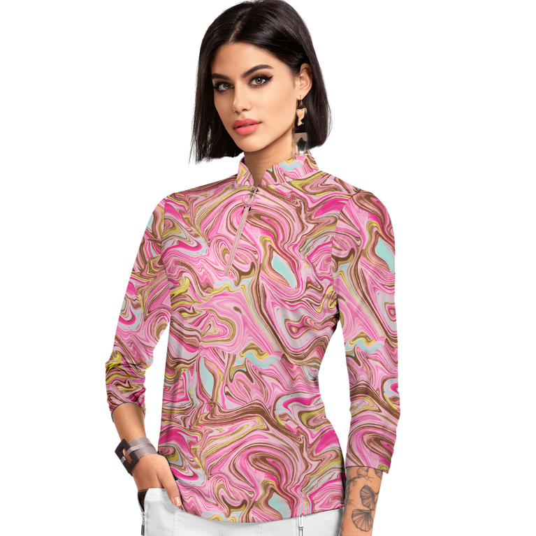 Sugar Angel Collection: Whirl Marble Long Sleeve Top