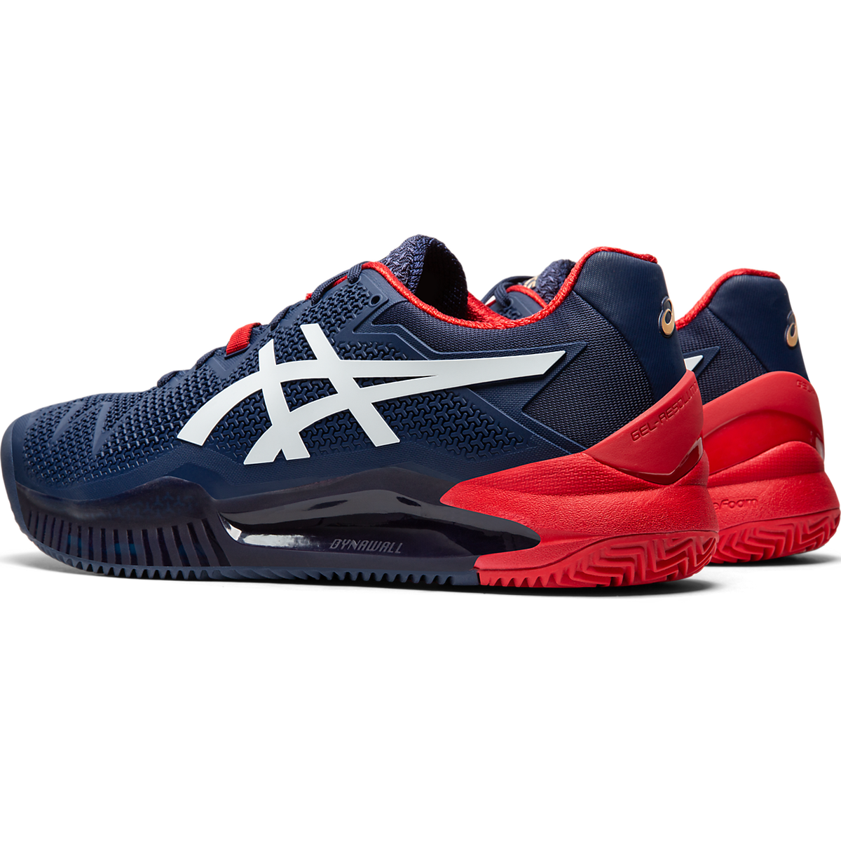 Asics GEL RESOLUTION 8 CLAY Men's Tennis Shoes Navy/Red PGA TOUR