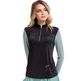 Pinstriped Sunsense Quarter Zip Pull Over