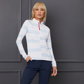 Offset Stripe Tech Jersey Quarter Zip Pull Over