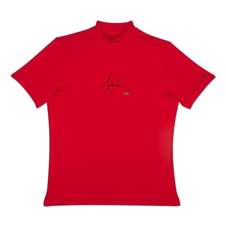 nike men's tiger woods red mock neck golf polo