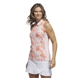 Floral Sleeveless Polo Shirt