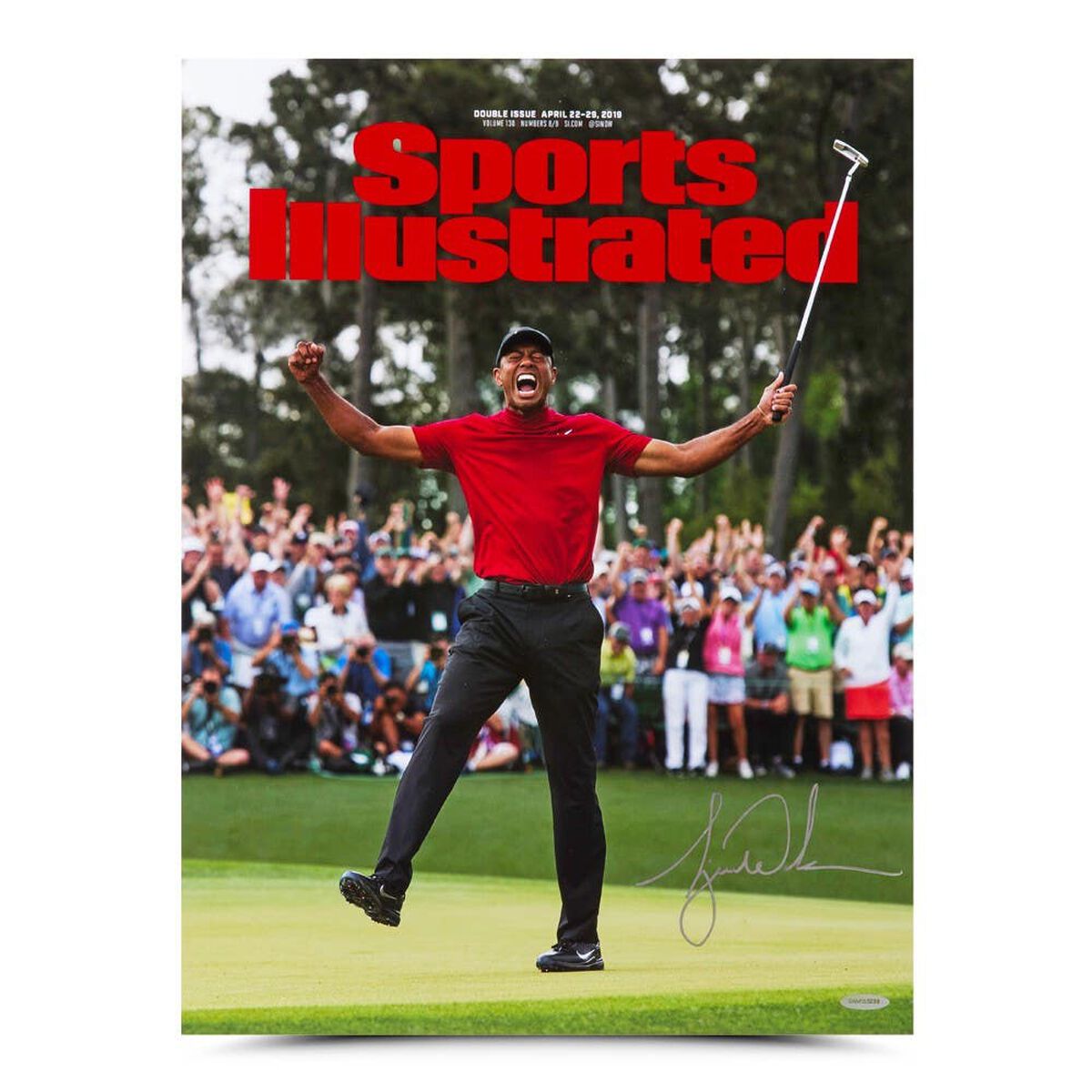 Upper Deck Tiger Woods Autographed Sports Illustrated Cover Print 2019
