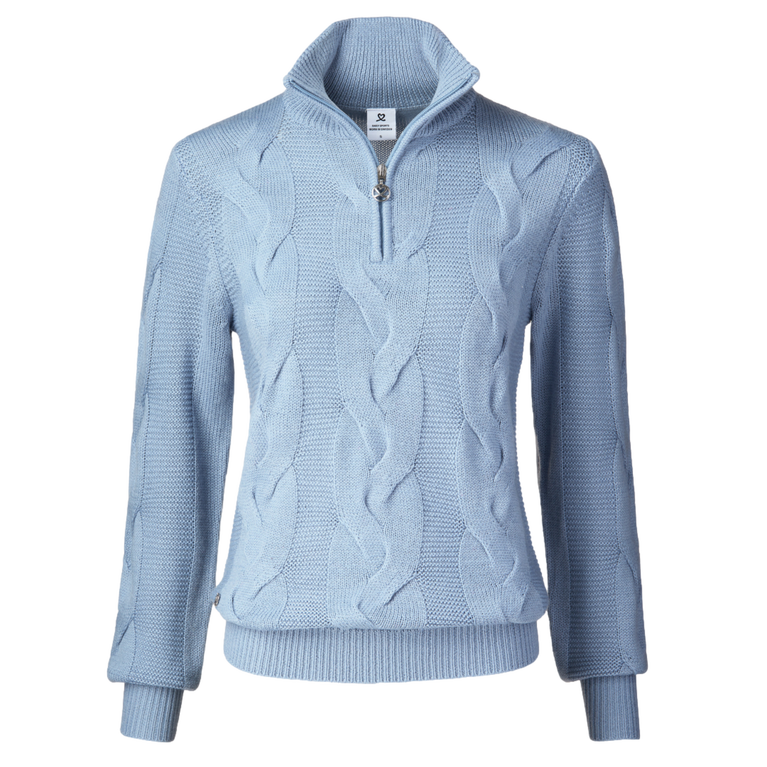 Sportif Dot Collection: Addie Textured Long Sleeve Quarter Zip Sweater