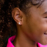 Alternate View 1 of CC Sport Silver Golf Ball Earrings for Little Girls &amp; Tweens