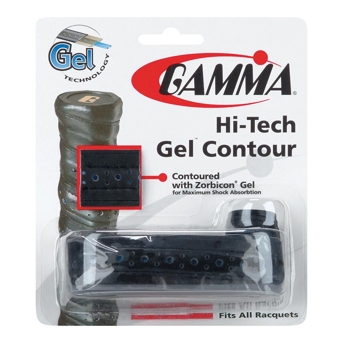 Gamma Hi Tech Gel Contour Grip Black Shop Quality Gamma Tennis Grips