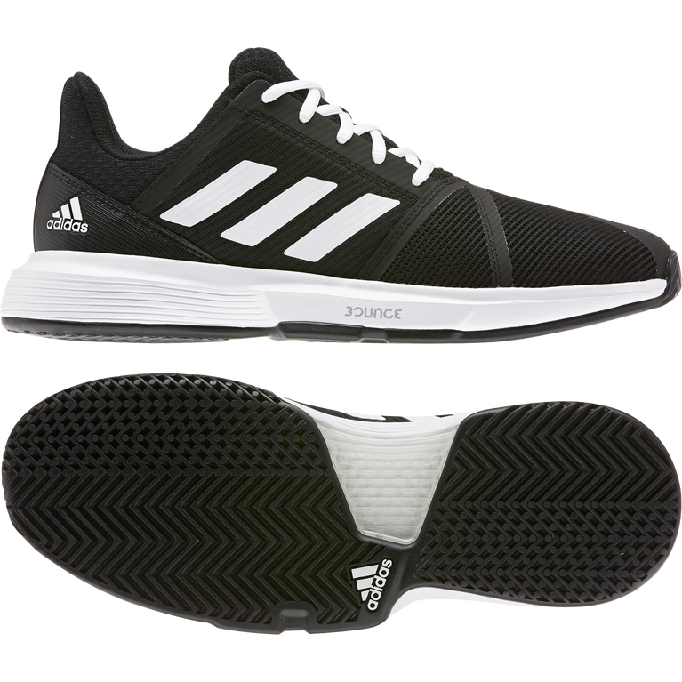 Adidas Adiwear CourtJam Bounce Men's Tennis Shoe - Black/White/Silver ...