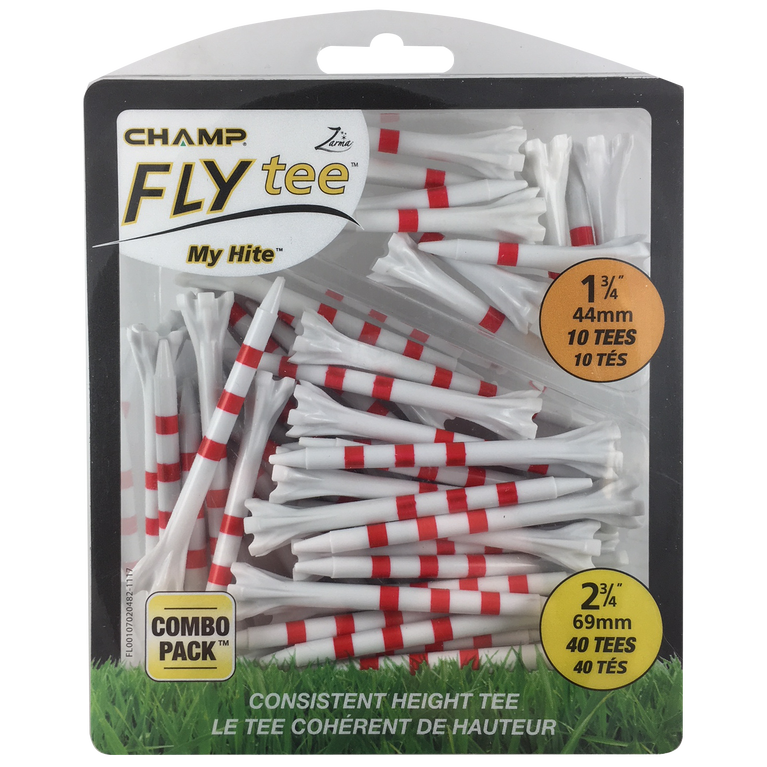 Champ Zarma FLYtee MyHite Red 1-1/2&quot; &amp; 2-3/4&quot; Tee 50-Pack