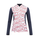 Alternate View 4 of Marilyn Color Block JL Print Quarter Zip Pull Over