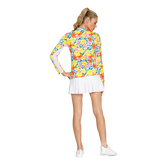 Alternate View 3 of Fun in the Sun Floral Star Burst Quarter Zip Pull Over