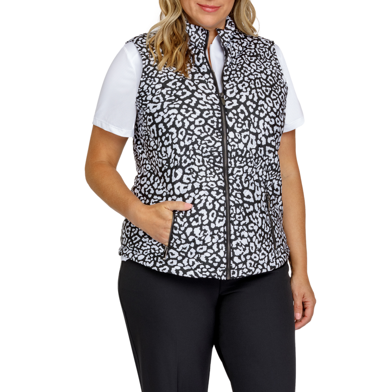 Harlow Leopard Print Full Zip Vest