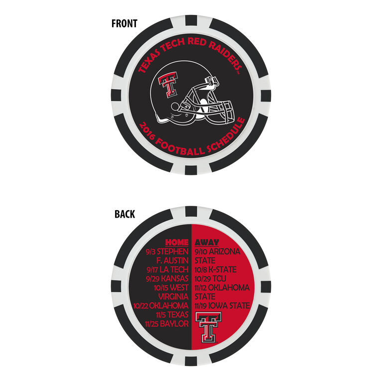 Team Effort Texas Tech Football Schedule Ball Marker Pga Tour