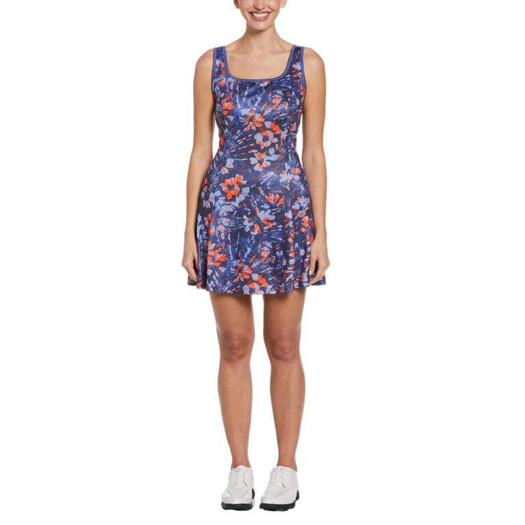 Abstract Floral Splatter Printed Women&#39;s Tennis Dress