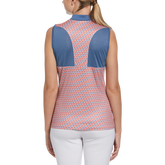 Alternate View 1 of Geo Fish Print Sleeveless Racerback Polo Shirt
