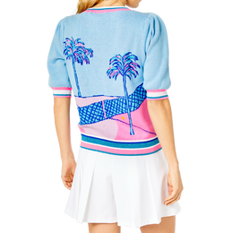 Vivie Short Sleeve Tennis Graphic Sweater